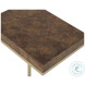Kiley Medium Dark Stain And Champagne Accent Table