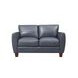 Traverse Ocean Blue Leather Living Room Set