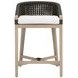 Montecito Anthracite And White Performance Fabric Outdoor Counter Height Stool