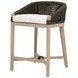 Montecito Anthracite And White Performance Fabric Outdoor Counter Height Stool