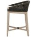 Montecito Anthracite And White Performance Fabric Outdoor Counter Height Stool