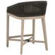 Montecito Anthracite And White Performance Fabric Outdoor Counter Height Stool