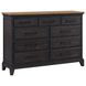 Johnshaven Espresso and Brown 9 Drawer Dresser