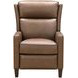 Moore Cashmere Taupe Leather Push Thru The Arms Recliner