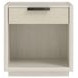 Cotiere Cream Linen Performance Fabric 1 Drawer Nightstand with USB Charging