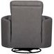 Radius Nickel Gray Leather Swivel Glider Recliner with Pillows