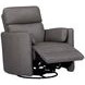 Radius Nickel Gray Leather Swivel Glider Recliner with Pillows