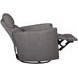 Radius Nickel Gray Leather Swivel Glider Recliner with Pillows