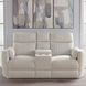 Radius Mega Ivory Glider Power Reclining Console Loveseat