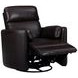 Radius Hickory Brown Leather Swivel Glider Recliner with Pillows