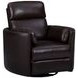Radius Hickory Brown Leather Swivel Glider Recliner with Pillows