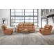 Belmont Lyric Caramel Leather 77" Zero Gravity Power Reclining Loveseat with Console and USB Charging