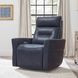 Remmington Vintage Navy Leather Swivel Glider Power Recliner