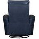 Remmington Vintage Navy Leather Swivel Glider Power Recliner
