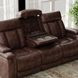 Royce Fantom Brown Power Reclining Sofa with Drop Down Console and Power Headrest