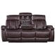 Royce Fantom Brown Power Reclining Sofa with Drop Down Console and Power Headrest