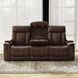 Royce Fantom Brown Power Reclining Sofa with Drop Down Console and Power Headrest