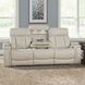 Royce Fantom Ivory Power Reclining Sofa with Drop Down Console and Power Headrest