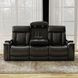 Royce Midnight Power Reclining Sofa with Drop Down Console Table