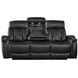 Royce Midnight Power Reclining Sofa with Drop Down Console Table