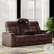 Vanderbilt Fantom Brown Power Reclining Sofa with Drop Down Console and Power Headrest