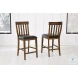 Mariposa Rustic Whiskey Slat Back Upholstered Counter Height Chair Set of 2