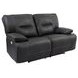 Spartacus Black Dual Performance Fabric Power Reclining Loveseat with Power Headrest