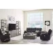 Spartacus Black Dual Performance Fabric 65" Power Reclining Loveseat with Power Headrest