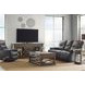 Spartacus Black Dual Performance Fabric Power Reclining Sofa with Power Headrest