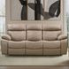 Theon Stokes Toffee Performance Fabric Reclining Sofa With Drop Down Table