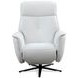 Tripp Cortana White Leather Swivel Power Recliner