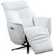 Tripp Cortana White Leather Swivel Power Recliner