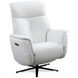 Tripp Cortana White Leather Swivel Power Recliner