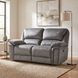 Muirfield Gray Double 65" Reclining Console Loveseat