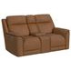 Walker Butternut Leather 76" Power Reclining Loveseat with Console and USB Charging