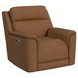Walker Brown Leather Power Motion Recliner with USB Charging