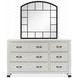 Harper Springs Silo White and Black 6 Drawer Dresser with Arched Mirror