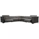 Savion Grandier Bellagio Gravel Leather 5 Piece Power Reclining Sectional With Power Headrest
