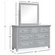Harborwick Harbor Gray 7 Drawer Dresser with Rectangular Mirror