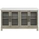 Carena White Marble Top Brown 4 Door Sideboard with Touch Lighting