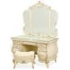 Platine de Royale Champagne Vanity Set with Arched Mirror and Bench