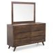 Pasco Brown 6 Drawer Dresser and Rectangular Mirror