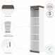 Orion White And Walnut Grey 20" Narrow Shelving Unit