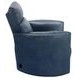 Radius Vintage Navy Leather Swivel Glider Power Recliner with USB Charging