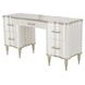 London Place Creamy Pearl Velvet Panel Bedroom Set