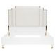 Palm Gate Cloud White and Cream California King Upholstered Panel Bed with USB Charging