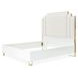 Palm Gate Cloud White and Cream California King Upholstered Panel Bed with USB Charging