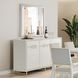 Palmcrest Cloud White Sideboard with Adjustable Shelves and 2 Storage Drawers