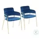 Napoli Blue Velvet Chair Set Of 2