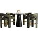 Gwen Luxury Black and Green Upholstered 5 Piece Counter Height Dining Set